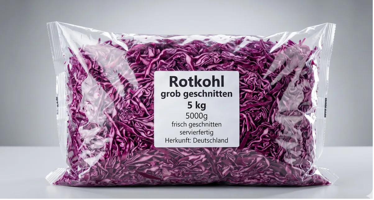 Rotkohl grob geschnitten 5 kg, frisch und servierfertig