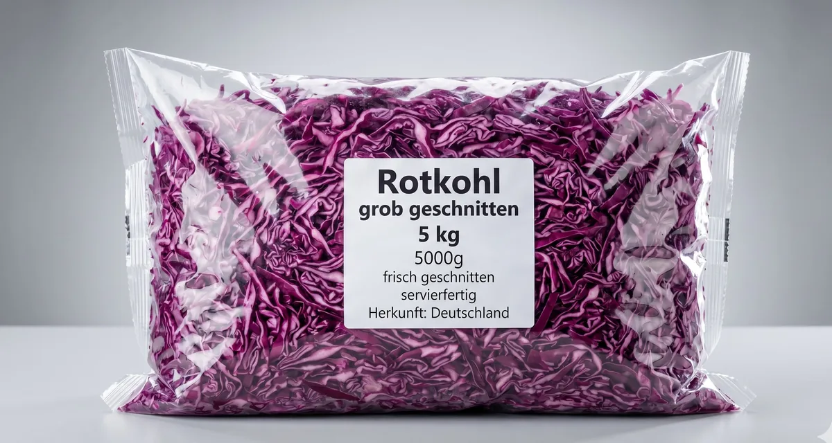 Rotkohl grob geschnitten 5 kg, frisch und servierfertig