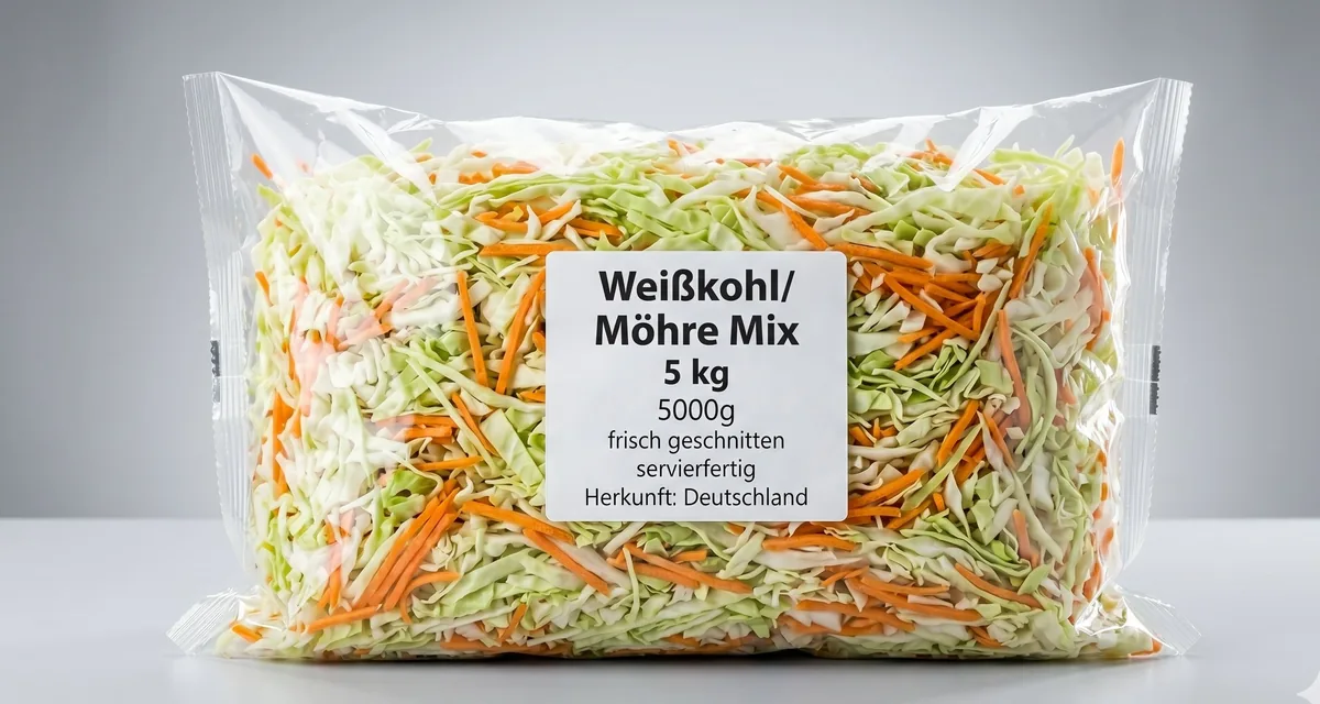 Weißkohl-Möhre-Mix 5 kg, frisch geschnitten, Herkunft Deutschland